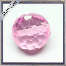 Розовый цвет кубического циркония Checker вырезать круглый шар с отверстием